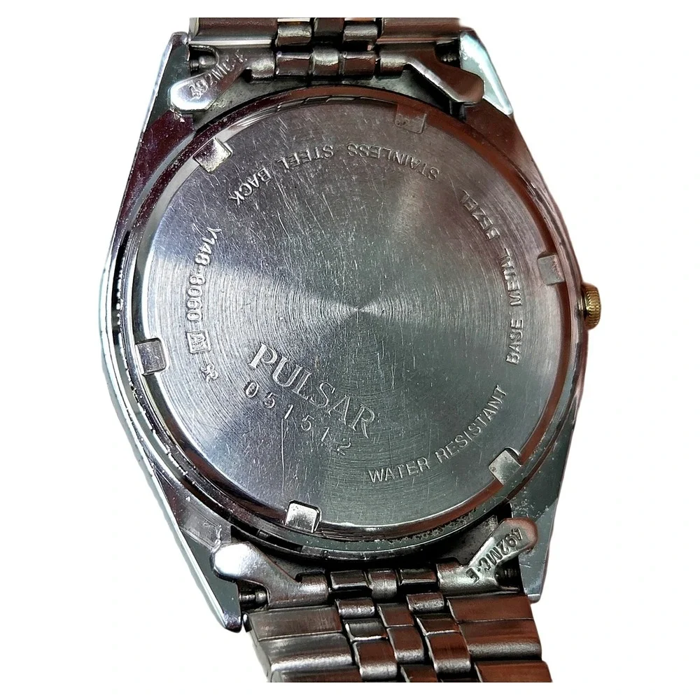 Pulsar Y148-8060 Two-Tone Quartz Watch Mens Gold Silver Casual Minimalist 35mm